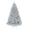 6 Feet Hinged Unlit Artificial Silver Shinny Christmas Tree with Metal Stand